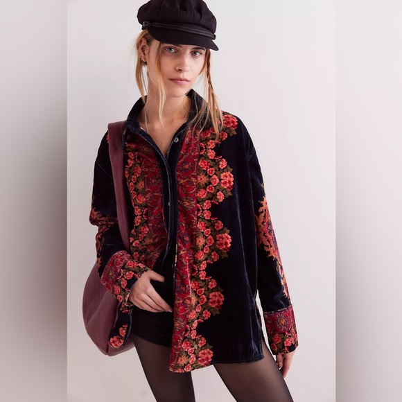 Free People Tops - Free People One Night Velvet Blouse